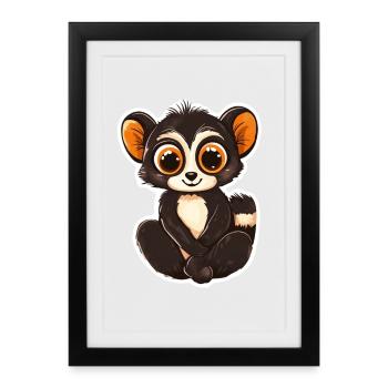 lemur - Framed poster (27 × 37 cm) - black - Front