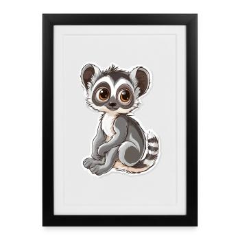 lemur - Framed poster (27 × 37 cm) - black - Front