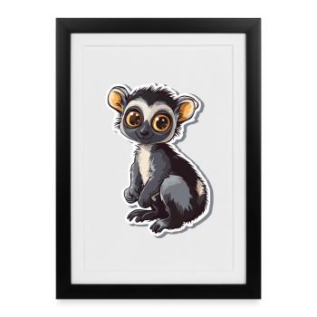lemur - Framed poster (27 × 37 cm) - black - Front