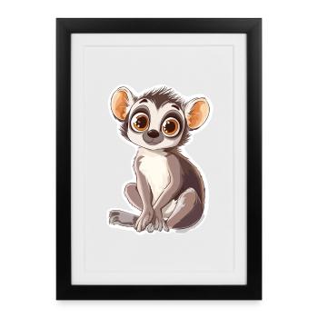 lemur - Framed poster (27 × 37 cm) - black - Front