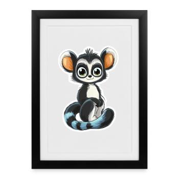 lemur - Framed poster (27 × 37 cm) - black - Front
