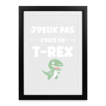 Humorous T-Rex for Dinosaur Lovers - Framed poster (27 × 37 cm) - black - Front