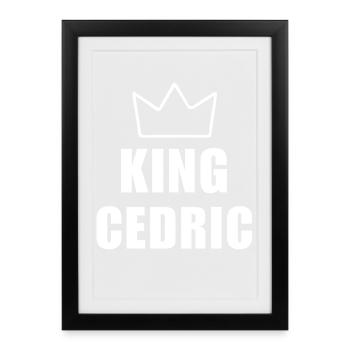 Cedric Name Letter C King Crown Fathers T Shirt Me - Framed poster (27 × 37 cm) - black - Front