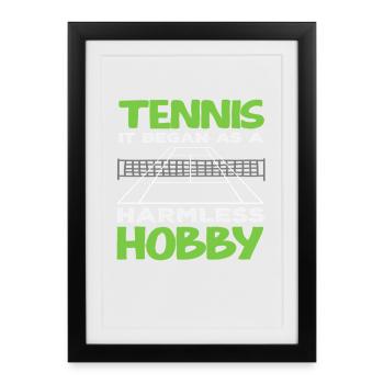 Tennis Player Harmless Hobby Fun - Framed poster (27 × 37 cm) - black - Front