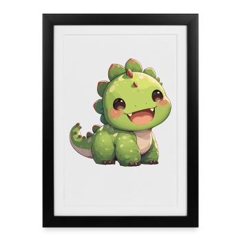 Dino Dinosaur Dinosaur - Framed poster (27 × 37 cm) - black - Front
