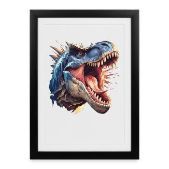Dino Dinosaur Dinosaur - Framed poster (27 × 37 cm) - black - Front