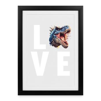Dino Dinosaur Dinosaur - Framed poster (27 × 37 cm) - black - Front
