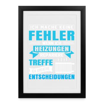 Heating Engineer Heating Construction Plumber Plumber - Framed poster (27 × 37 cm) - black - Front