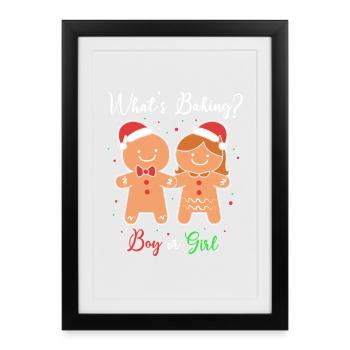 Révélation du sexe de Noël du futur papa - Affiche encadrée (27 × 37 cm) - noir - Devant