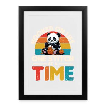 Crochet Knitting One Stitch At A Time - Framed poster (27 × 37 cm) - black - Front