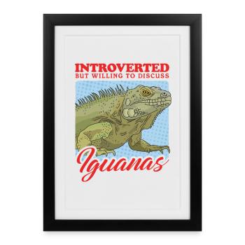 Iguana Reptile Lizard Iguanas Gift - Framed poster (27 × 37 cm) - black - Front