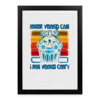 raton laveur disant ordure humour drôle idée cadeau - Affiche encadrée (27 × 37 cm) - noir - Devant