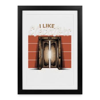 Ascenseur pour tout-petits et enfants - Affiche encadrée (27 × 37 cm) - noir - Devant