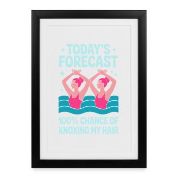 Natation synchronisée Natation artistique Sports nautiques - Affiche encadrée (27 × 37 cm) - noir - Devant