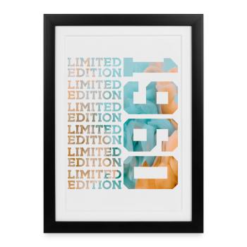 ÉDITION LIMITÉE 1960 66 ANS 66E ANNIVERSAIRE - Affiche encadrée (27 × 37 cm) - noir - Devant