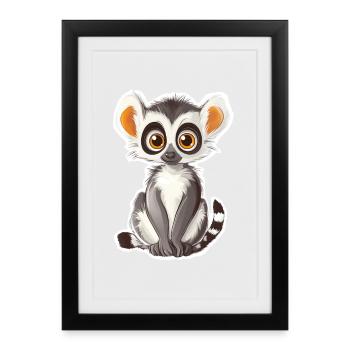 lemur - Framed poster (27 × 37 cm) - black - Front