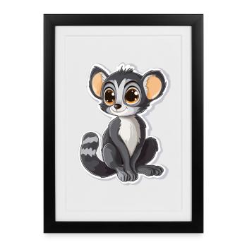 lemur - Framed poster (27 × 37 cm) - black - Front