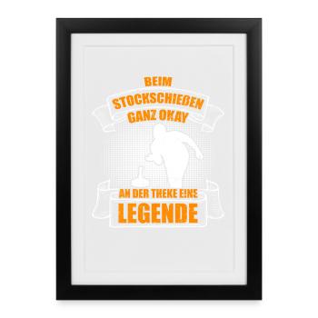 Quite okay at curling - Framed poster (27 × 37 cm) - black - Front