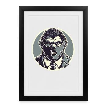 Horror-Inspired Gentleman Mask Design - Framed poster (27 × 37 cm) - black - Front
