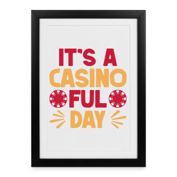 Fan de jeux d'argent, c'est un casino Full Day Casino - Affiche encadrée (27 × 37 cm) - noir - Devant