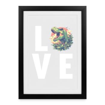 Dino Dinosaur Dinosaur - Framed poster (27 × 37 cm) - black - Front