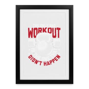 Motivational kettlebell training badge - Framed poster (27 × 37 cm) - black - Front