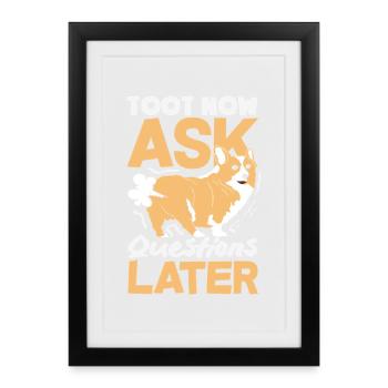 Public Fart Funny Inappropriate - Framed poster (27 × 37 cm) - black - Front