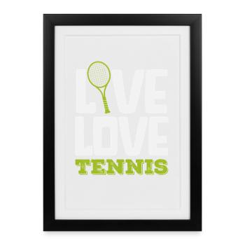 Live Love Tennis Player Design - Framed poster (27 × 37 cm) - black - Front