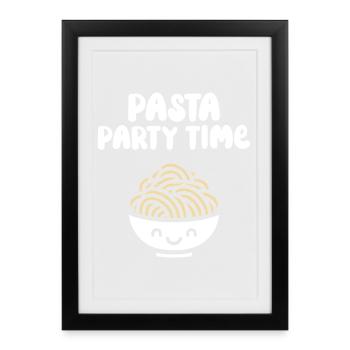 Pasta party time - Framed poster (27 × 37 cm) - black - Front
