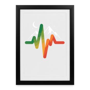 mountains nature landscape - Framed poster (27 × 37 cm) - black - Front