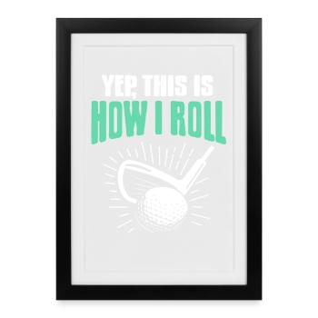 Viser Frapper Suivre Répéter Routine de discipline de golf - Affiche encadrée (27 × 37 cm) - noir - Devant