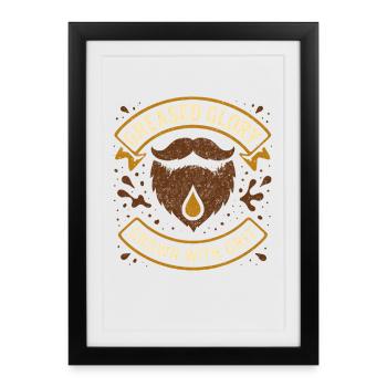 Huile à barbe Soins Humour Mode de vie soigné - Affiche encadrée (27 × 37 cm) - noir - Devant