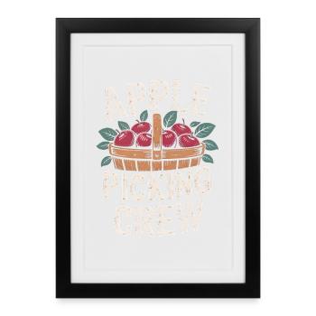 Apple Picking Crew Fall Autumn Apple Picking - Framed poster (27 × 37 cm) - black - Front
