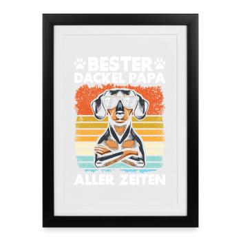 Dachshund Dad Dachshund Design Men Father's Day - Framed poster (27 × 37 cm) - black - Front