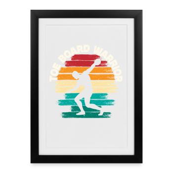 Lancer du poids Lancer du poids Toe Board Warrior - Affiche encadrée (27 × 37 cm) - noir - Devant
