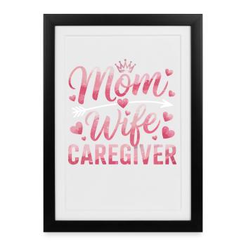 Motif cœur mère-fille - Affiche encadrée (27 × 37 cm) - noir - Devant