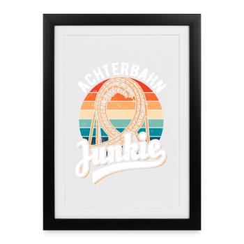 Roller Coaster Junkie - Looping - Framed poster (27 × 37 cm) - black - Front