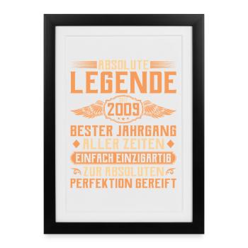16e anniversaire - Légende depuis 2009 - Affiche encadrée (27 × 37 cm) - noir - Devant