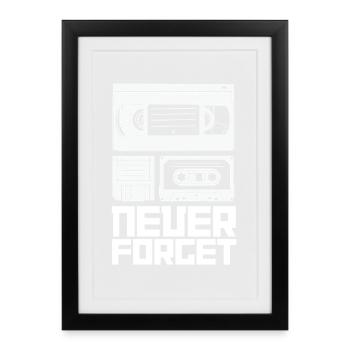 Conception de cassette rétro pour les fans de musique - Affiche encadrée (27 × 37 cm) - noir - Devant