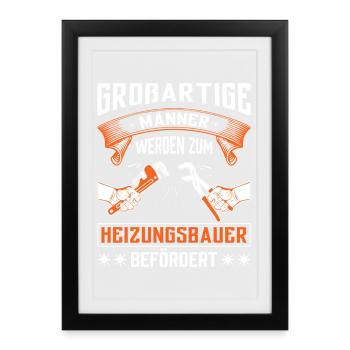 Heating Engineer Heating Construction Plumber Plumber - Framed poster (27 × 37 cm) - black - Front