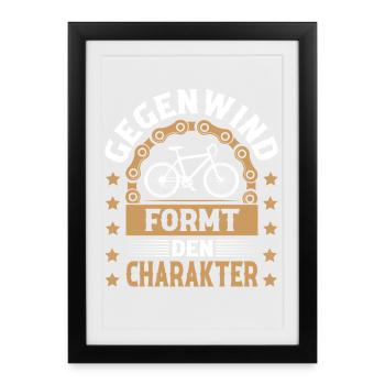 Cyclist Mountain Bike Bicycle - Framed poster (27 × 37 cm) - black - Front