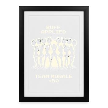 Moral de l’équipe +50 | Cheerleading - Affiche encadrée (27 × 37 cm) - noir - Devant