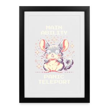 Main Ability: Panic Teleport | Chinchilla - Framed poster (27 × 37 cm) - black - Front