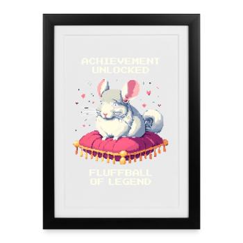 Achievement: Legends Fluffy Ball | Chinchilla - Framed poster (27 × 37 cm) - black - Front