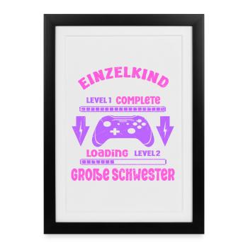 Enfant unique terminé - Chargement de Big Sister 2026 - Affiche encadrée (27 × 37 cm) - noir - Devant