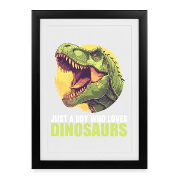 Dino Dinosaur Dinosaur - Framed poster (27 × 37 cm) - black - Front