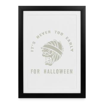 Motif de cri de zombie d'Halloween - Affiche encadrée (27 × 37 cm) - noir - Devant
