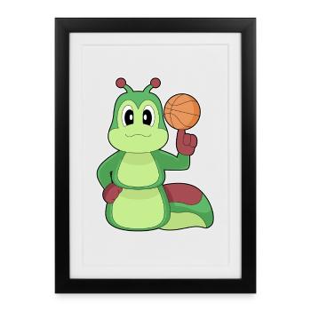 Joueur de basket-ball Caterpillar - Affiche encadrée (27 × 37 cm) - noir - Devant