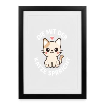 Cat love - cat mom - Framed poster (27 × 37 cm) - black - Front