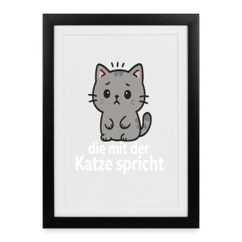 Cute kitten saying for animal lovers - Framed poster (27 × 37 cm) - black - Front